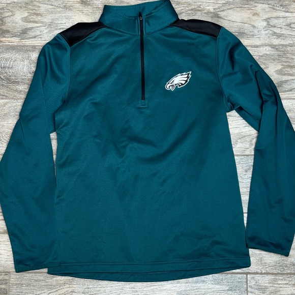 EAGLES Green Quarter-Zip Pullover with Logo - Picture 1 of 4